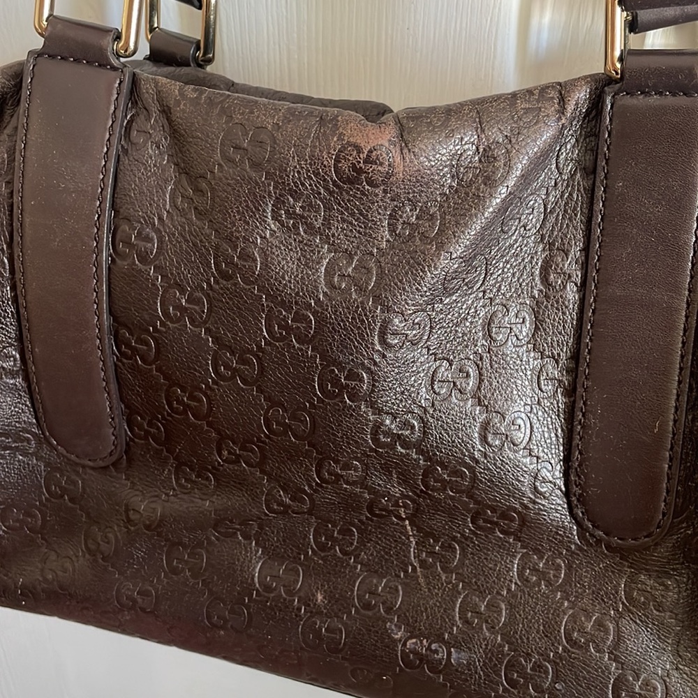 Vintage Brown Leather Gucci Bag - Picture 2 of 4